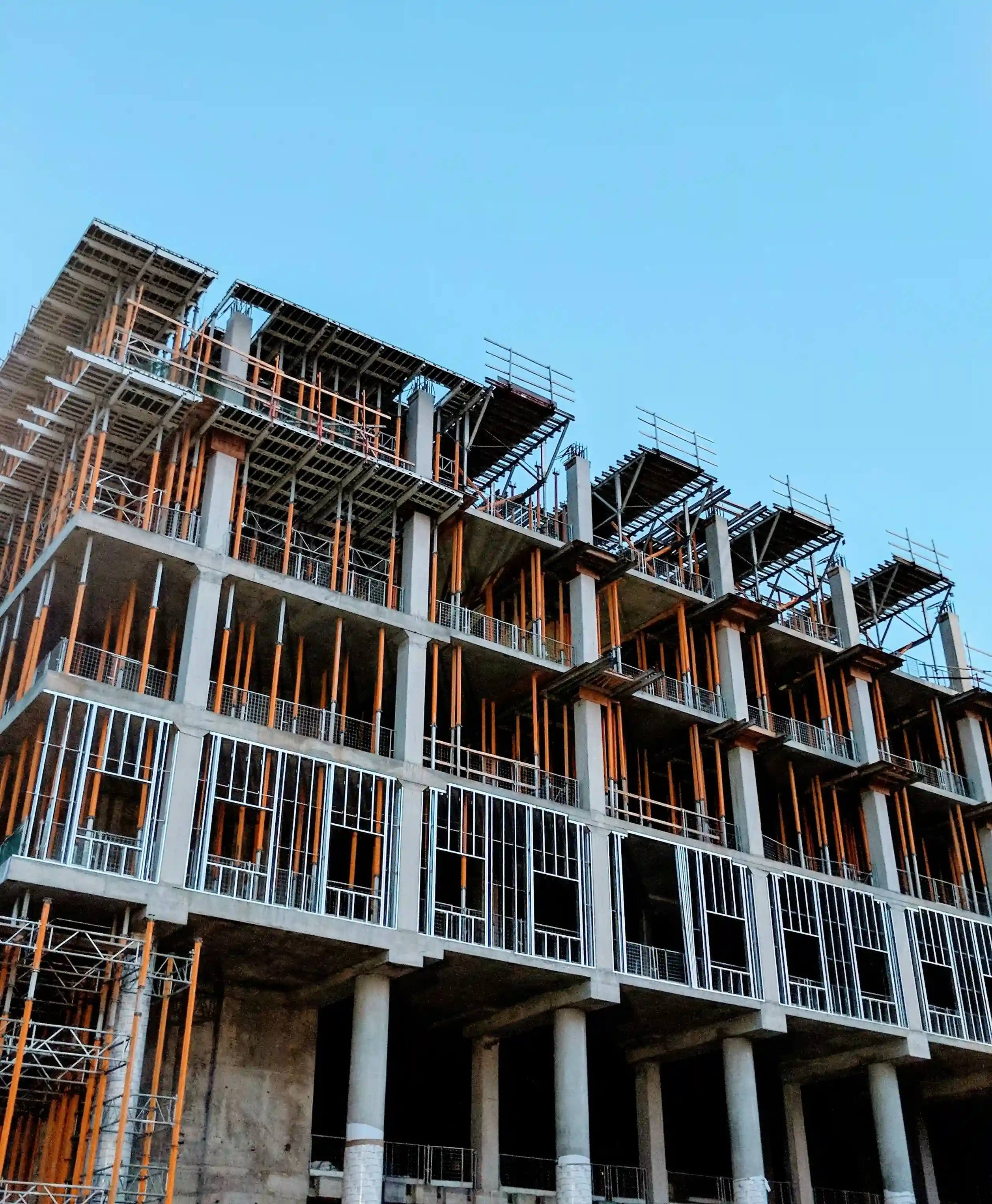 Civil Construction site with modern structural framework