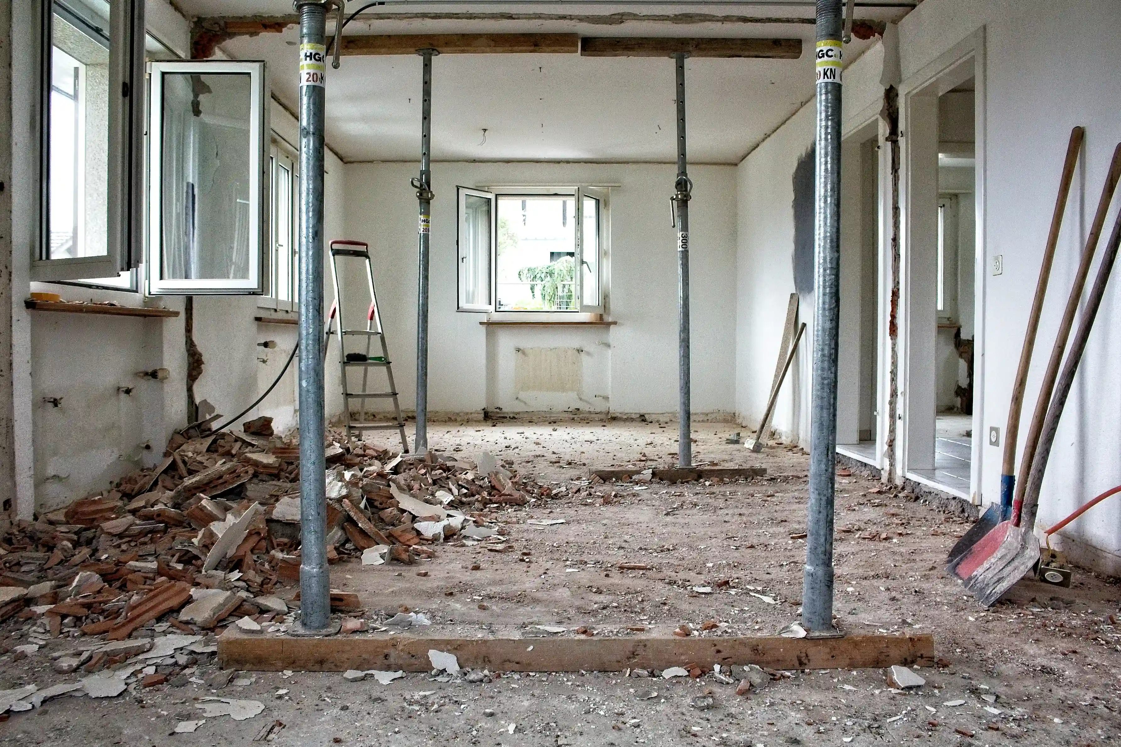 Renovation and structural retrofitting experts on site