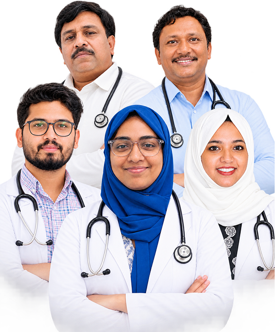 Senior physician examining medical records at MedService
