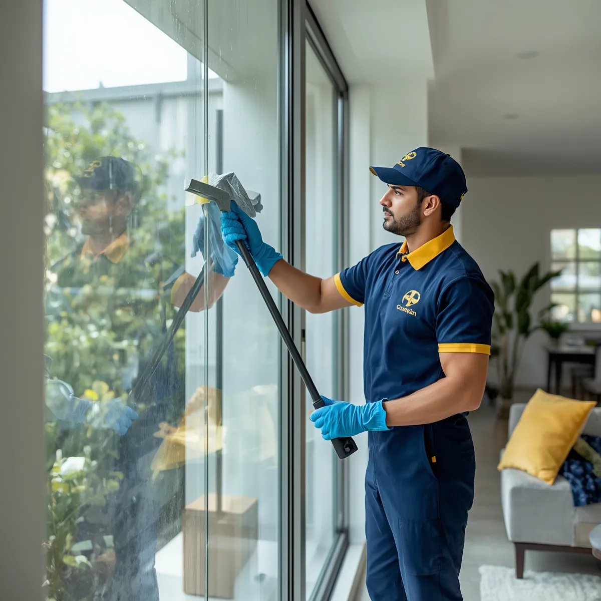 Home deep cleaning specialist sanitizing residential spaces