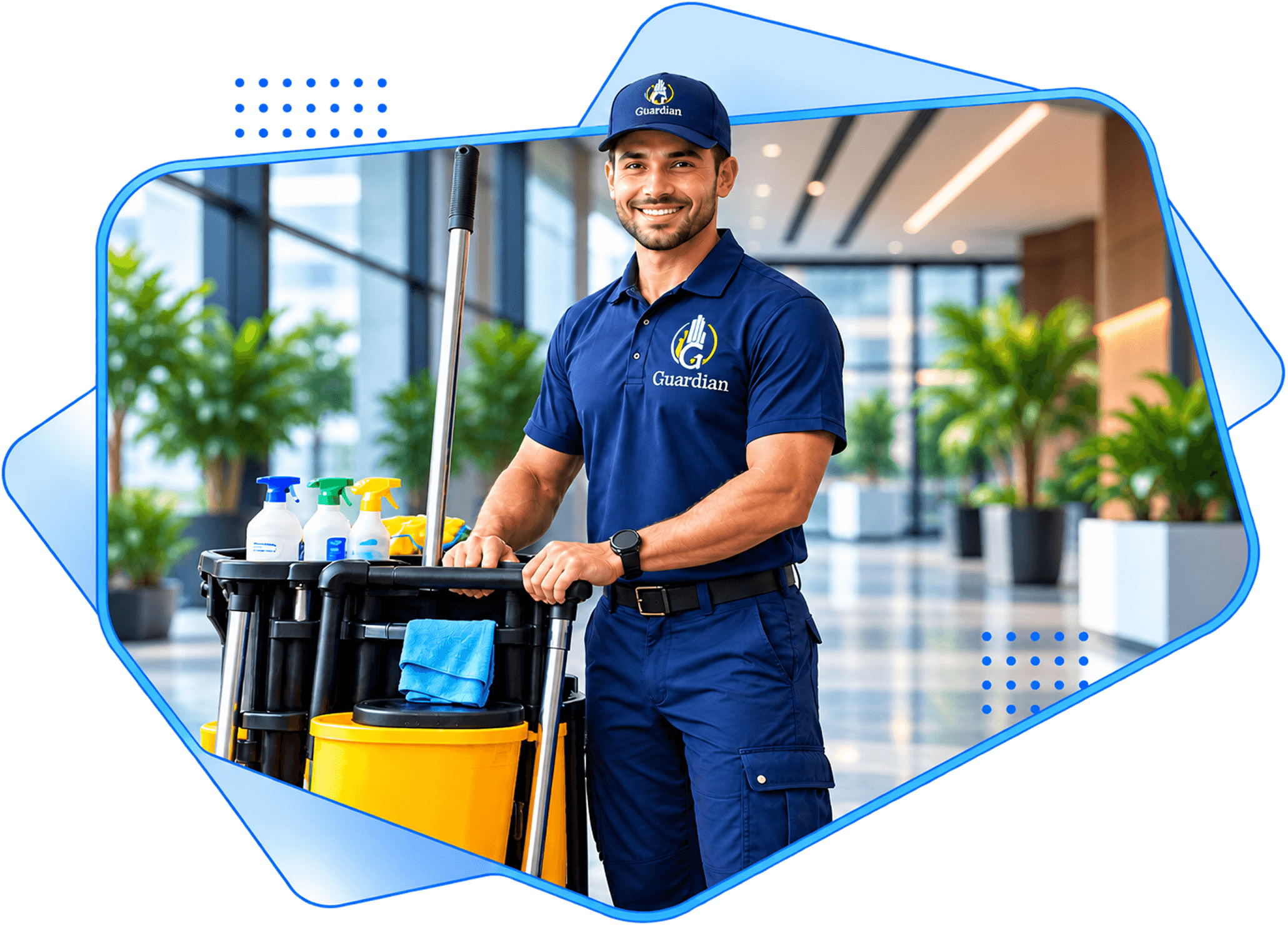 Dedicated cleaning specialist with spray and microfiber cloth