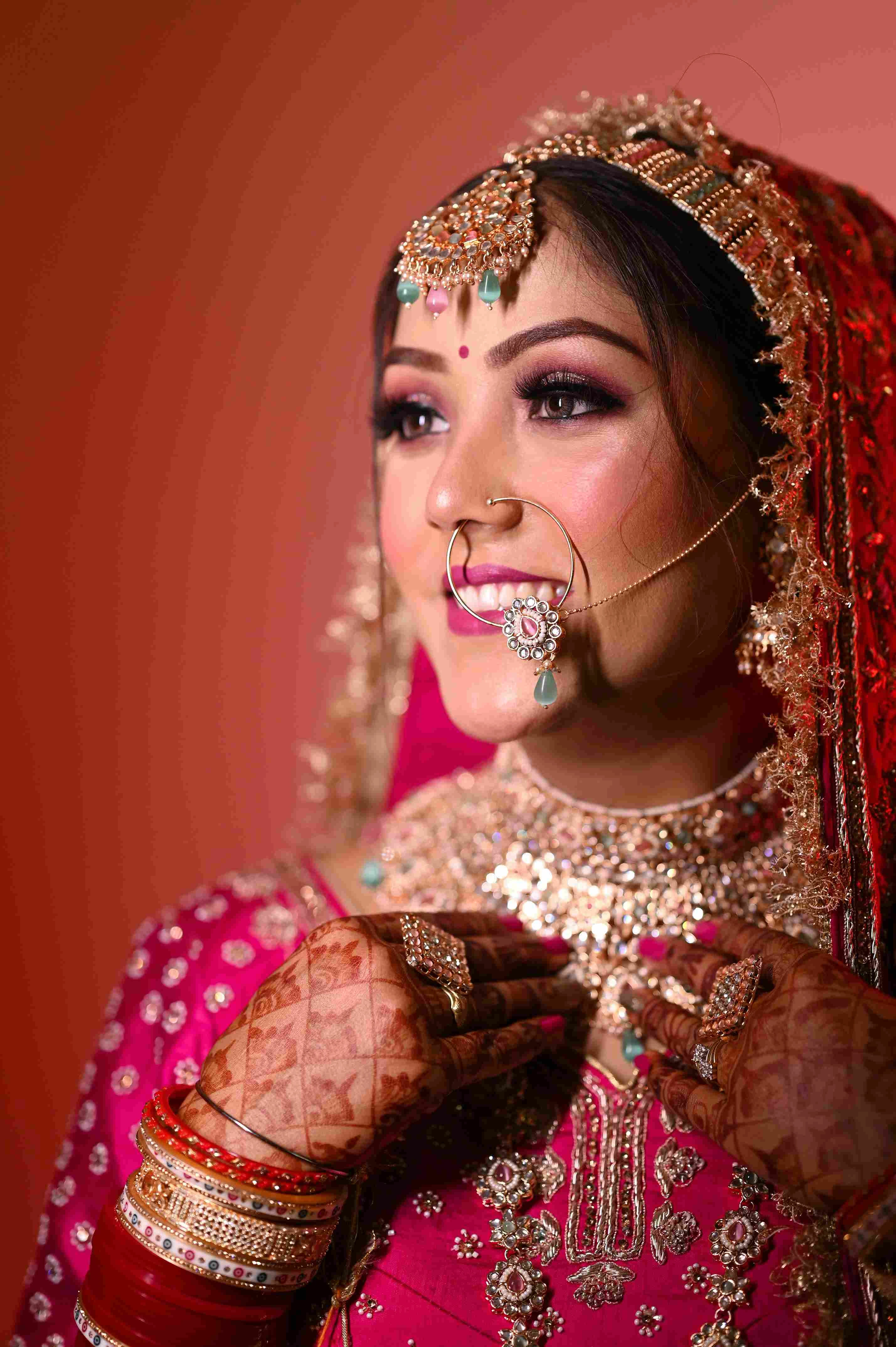 Bridal makeup styling detail close-up