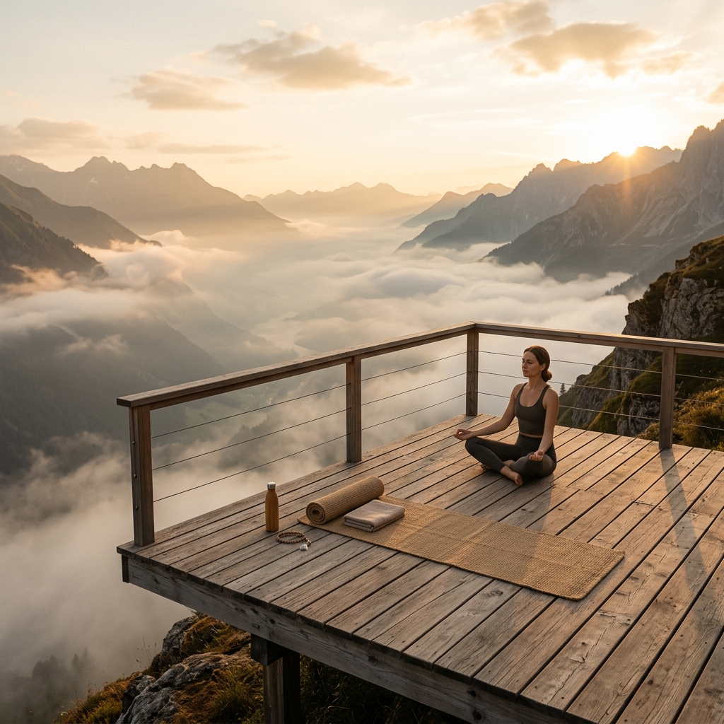 Valley view sunrise yoga session