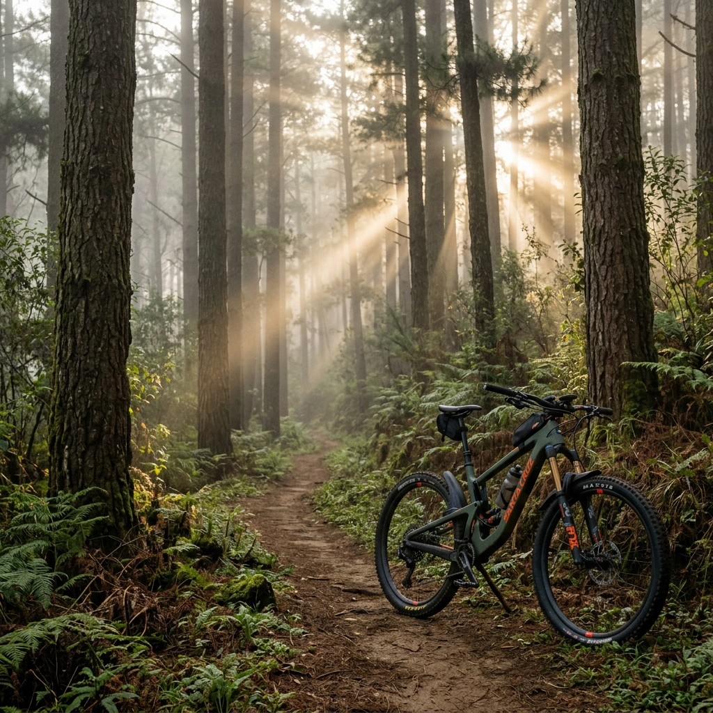Pine forest cycling path