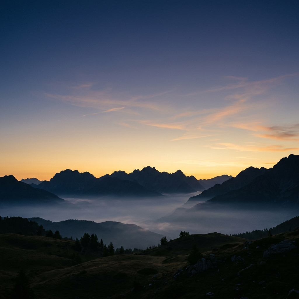Mountains at twilight background