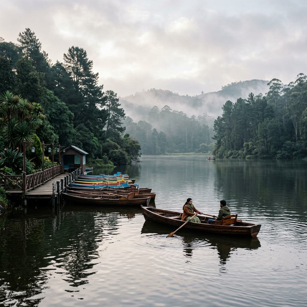 Kodai Lake boating and scenic surroundings