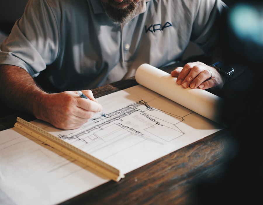 Detailed architectural blueprints and floor plan designs