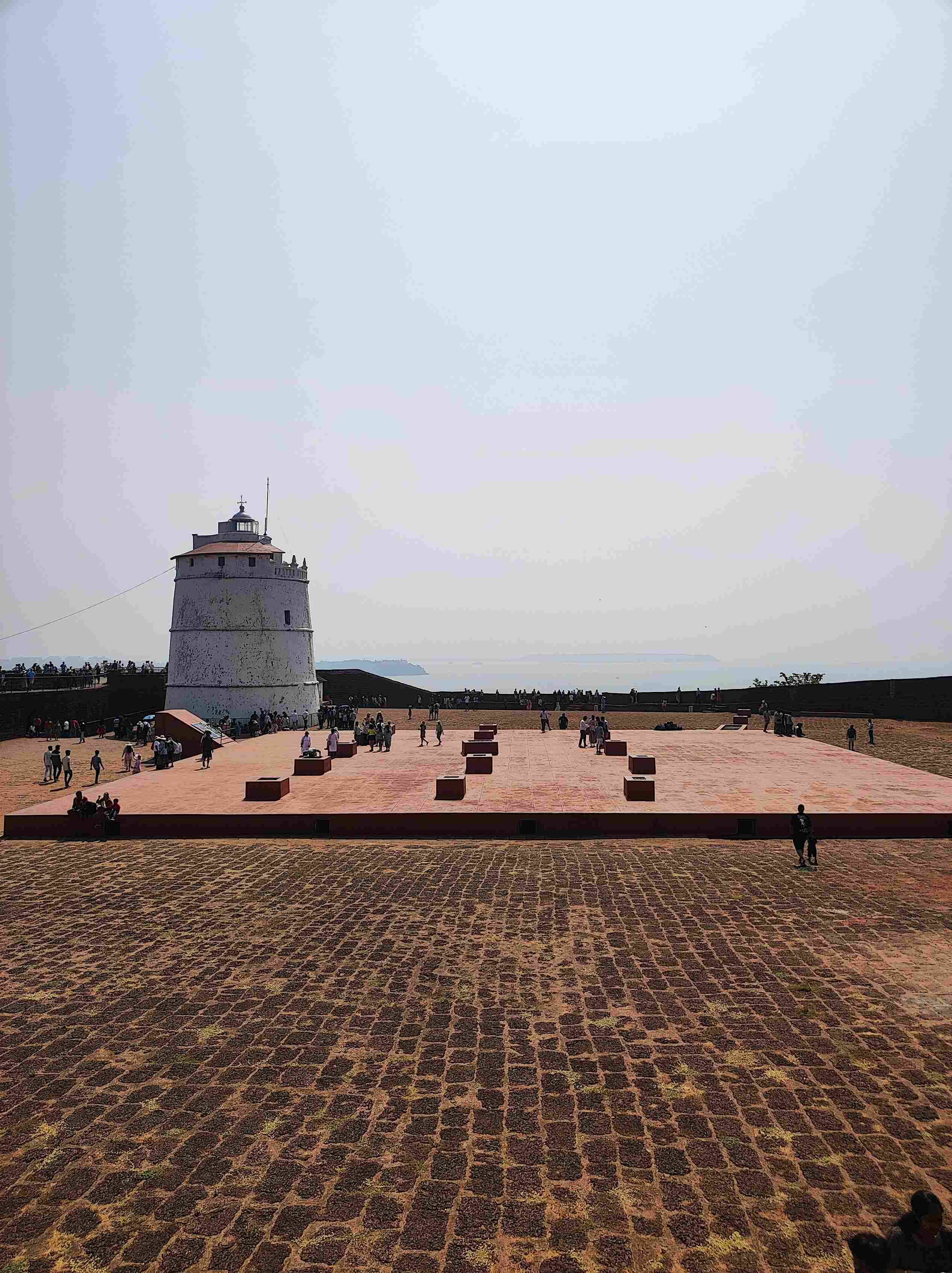Historic Portuguese Fort Aguada lighthouse overlooking the sea