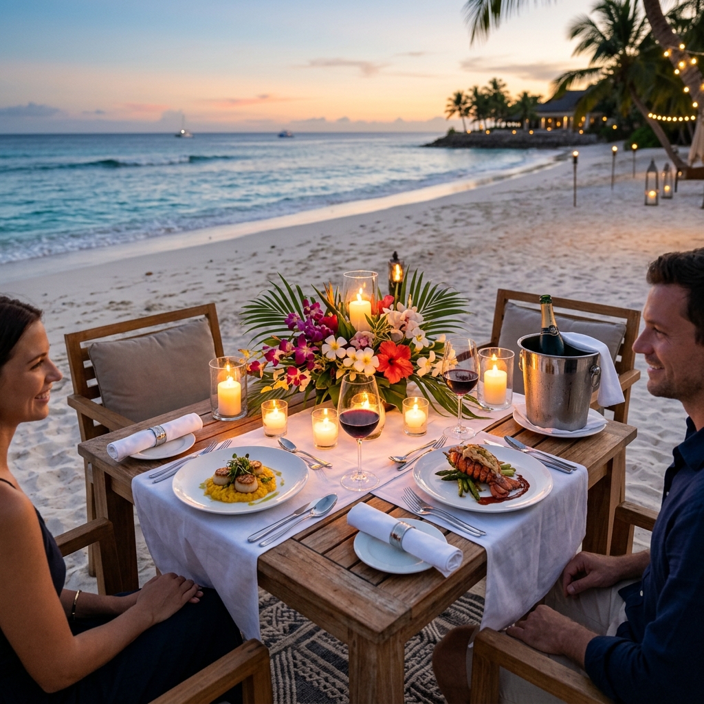Authentic Kerala dinner served on a private hill view deck under candle light