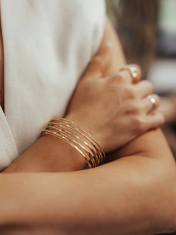 Stacked Gold Bangles